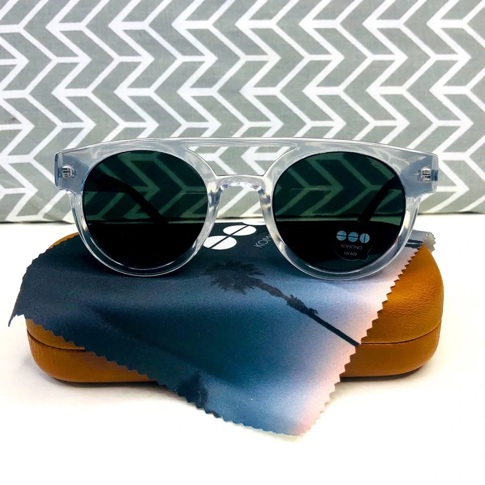 KOMONO Dreyfuss Clear/Silver Sunglasses 🕶 (NEW)